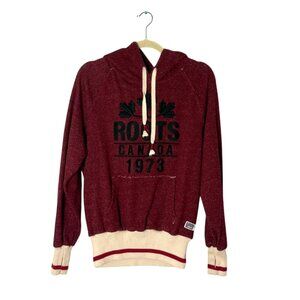Roots Canada 1973 Red Hoodie Pullover Sweatshirt Womens Size S